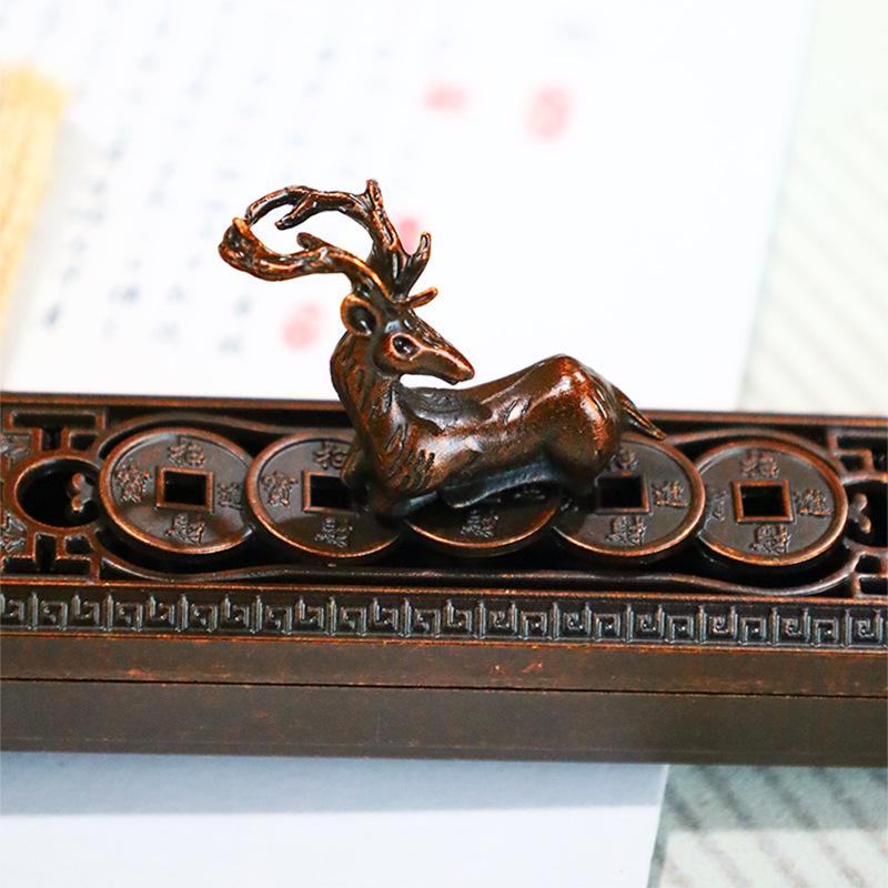 Elegant Antique Deer Alloy Incense Burner for Indoor Use - Perfect for Burning Stick Incense and Home Decoration