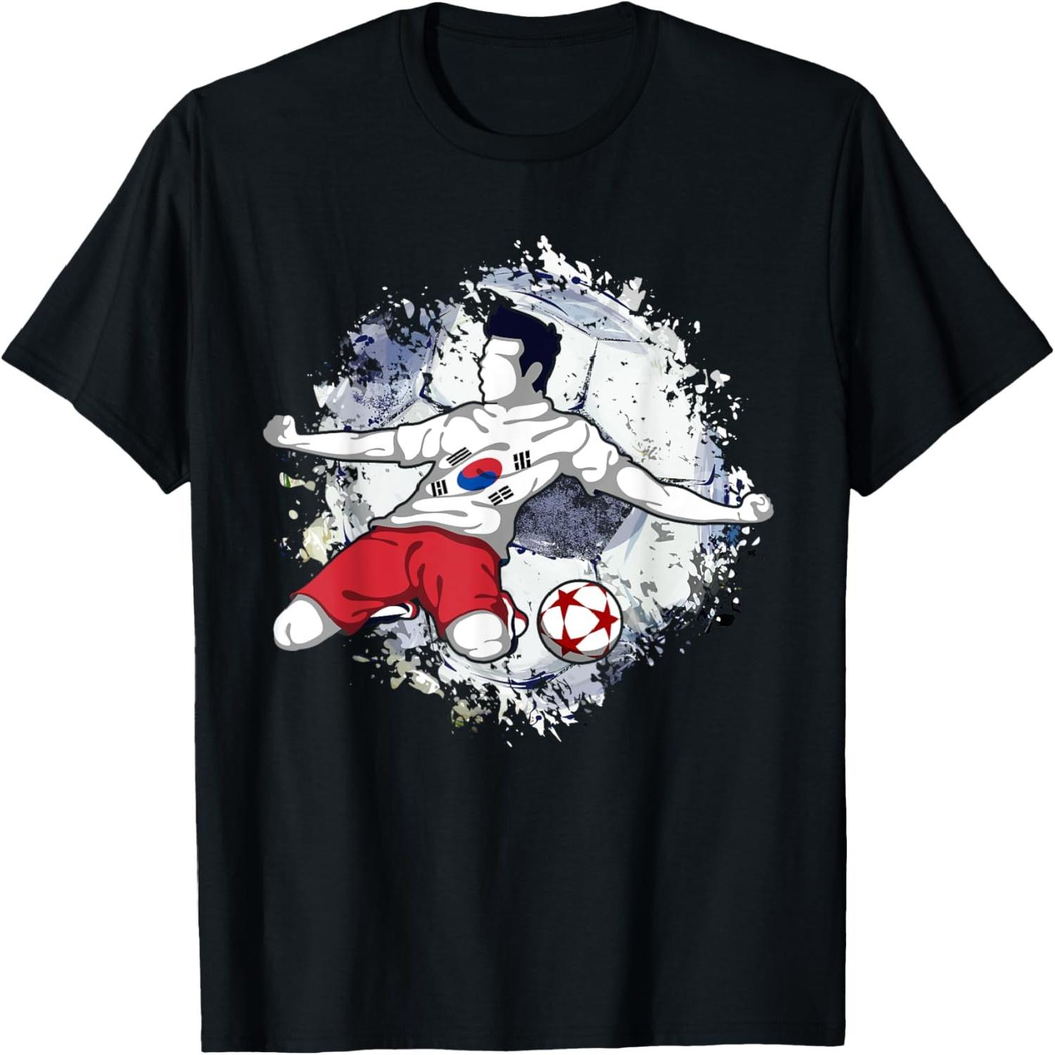 South Korea Soccer Korean National Flag Football Striker Art T-Shirt S