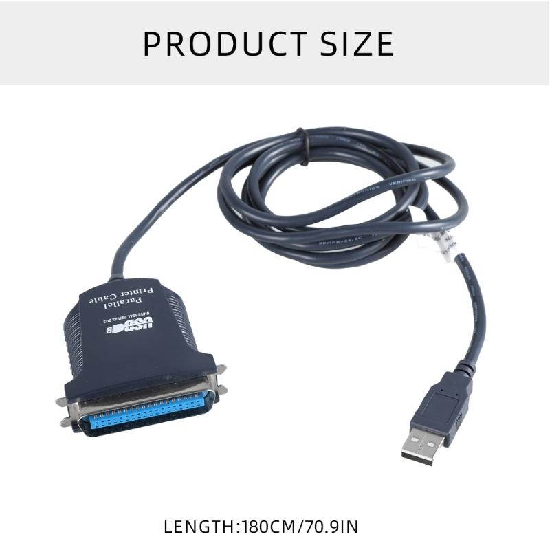 USB To CN36 Parallel Printer Cable, 1.80m Long High Speed Data Transfer Cord Wire for Computer To Printer Connection