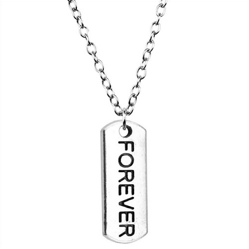 Strip Letter Initial Tags Pendant Antique Bronze Metal Men Collar Necklace New Arrival Gift
