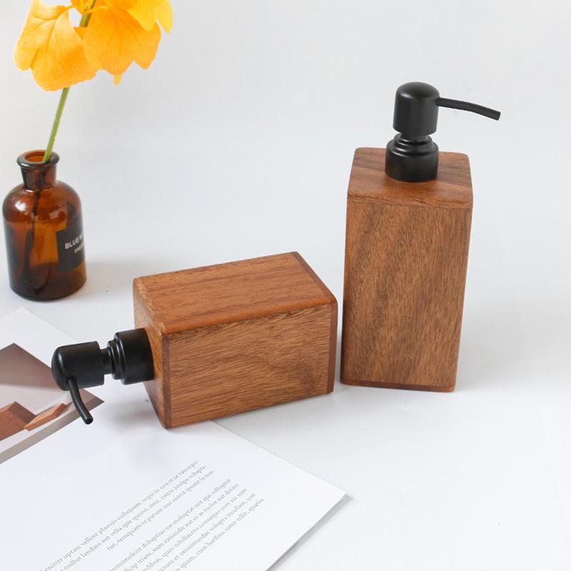 1PC Solid Wood Kitchen Hand Sanitizer Bottle Home Decoration Lotion Dispensing Bottle Hotel 200ml  400ml