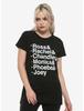 Friends Juniors Name List With Dots Black T-shirt Tops Tees Unisex New S, M, L, XL, 3XL