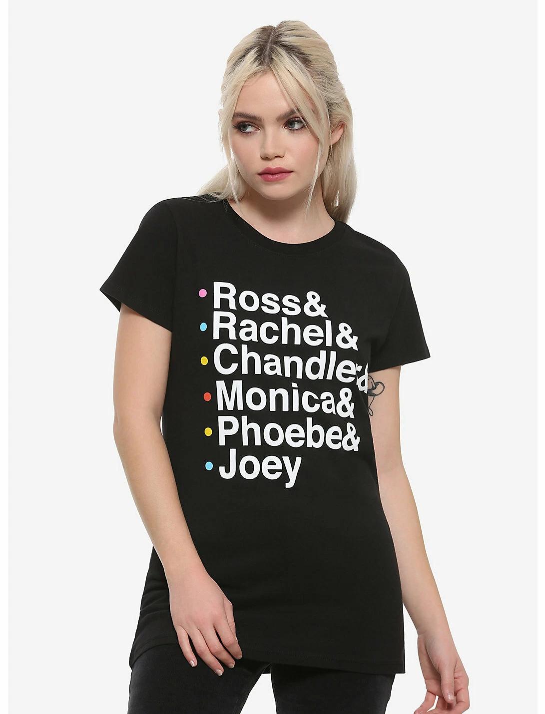 Friends Juniors Name List With Dots Black T-Shirt New S, M, L, XL, 3XL 3XL