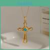 Vintage Cross Pendant Necklace With Rhinestones For Womens Fashion Gift