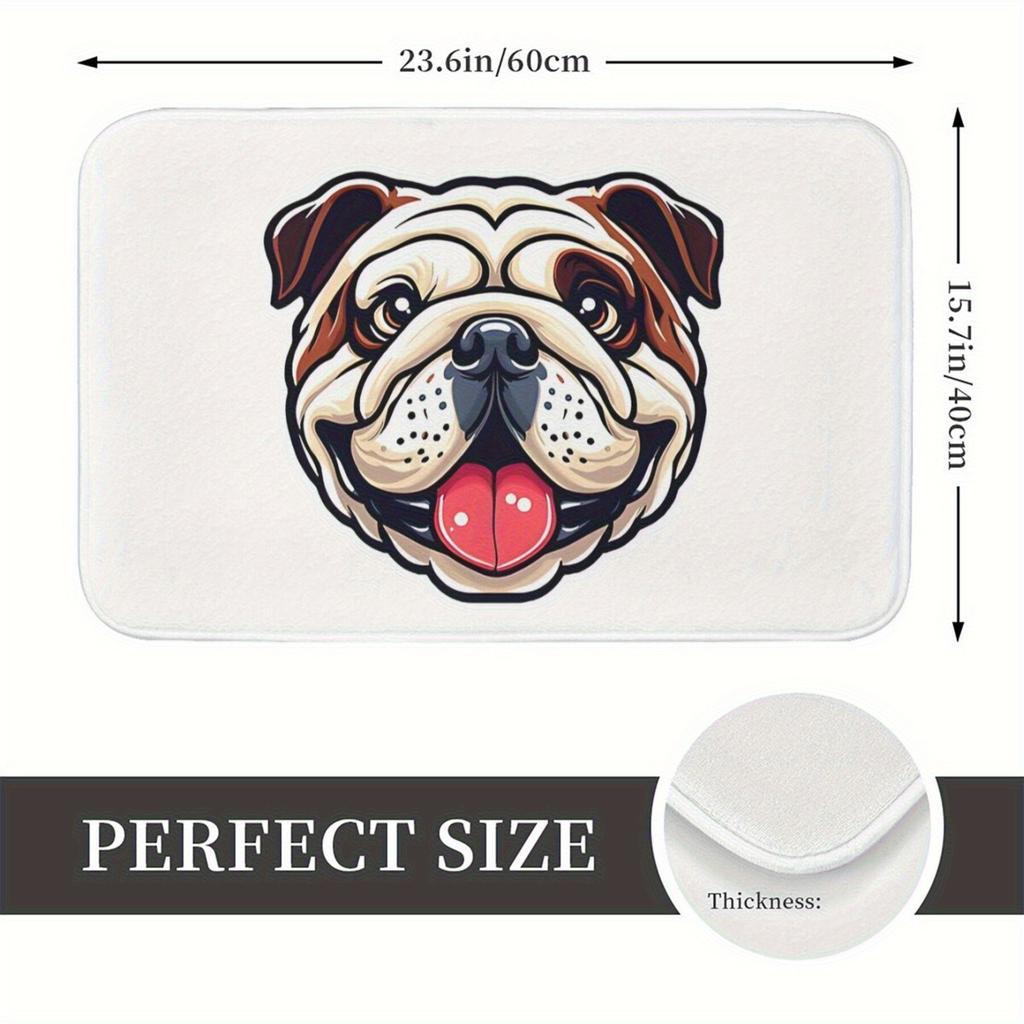 1 Stück Hund-Kuh-Druck Rutschfeste Fußmatte - Waschmaschinenfest, Leichte Polyesterfaser, Rechteckig, Maschinengefertigt, Geeignet für Bettr