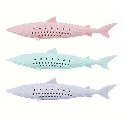 Giocattolo per spazzolare i denti del gatto Pulizia dei denti Bastoncino per gatti Giocattolo in silicone a forma di pesce Resistente ai morsi Giocattoli interattivi Erba gatta Articoli per animali domestici