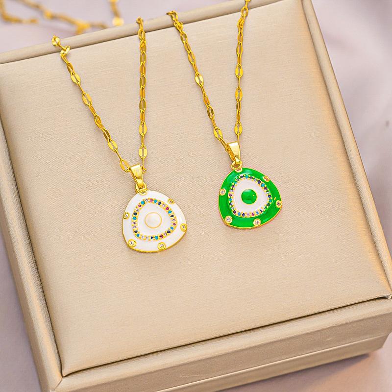 Pendant Women's Necklace Sweater Round Triangle Jewelry Clavicle Chain