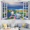 Imitace oken Krajina Tapiserie Nástěnný závěs Přímořská scenérie Kolej Bohémský obývací pokoj Domácí dekorace