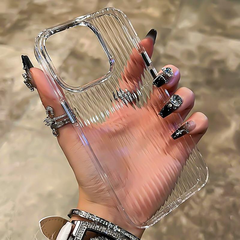 

Corrugated Transparent Cases For iPhone 17 Pro Max Air 14 15 Plus 11 12 13 16 Pro Max Clear Shockproof Bumper Phone Cover For iPhone 15 Pro