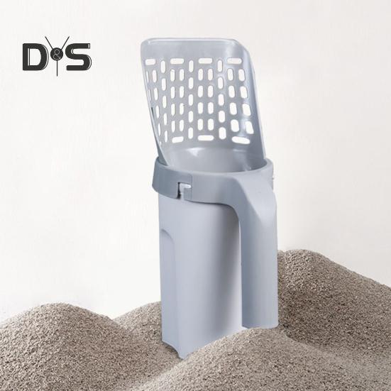 Katzenstreuschaufel, tragbarer Katzenstreuschaufelhalter mit Müllbehälter, Katzenkot-Siebschaufel mit Abfallbeuteln für Hauskatzen