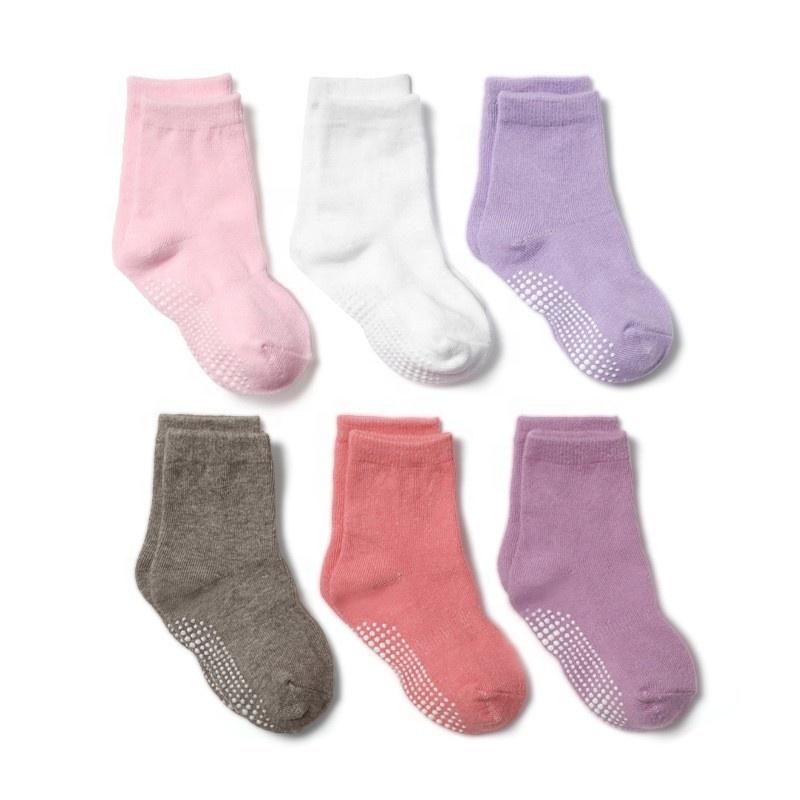Organic Cotton Crew Socks Sets 6-12 Months Anti-Slip Grip Casual for Girls/Boys/Infants/Toddlers in Spring