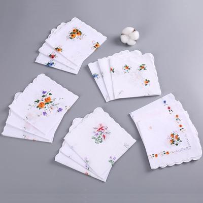 12 Pacotes de Lenços Estampados de Algodão Puro Femininos, Lenços de Algodão Puro, Lembrancinhas para Noiva de Casamento, Calças com Bolso de Aba Sca