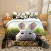 Bunny Series 3D Digital Printing Three-Piece Bedding Kit Bed Sheet Quilt Cover