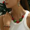 Earrings Christmas Bell Jewelry Set Necklace Xmas Clavicle Chain Sweet   Women