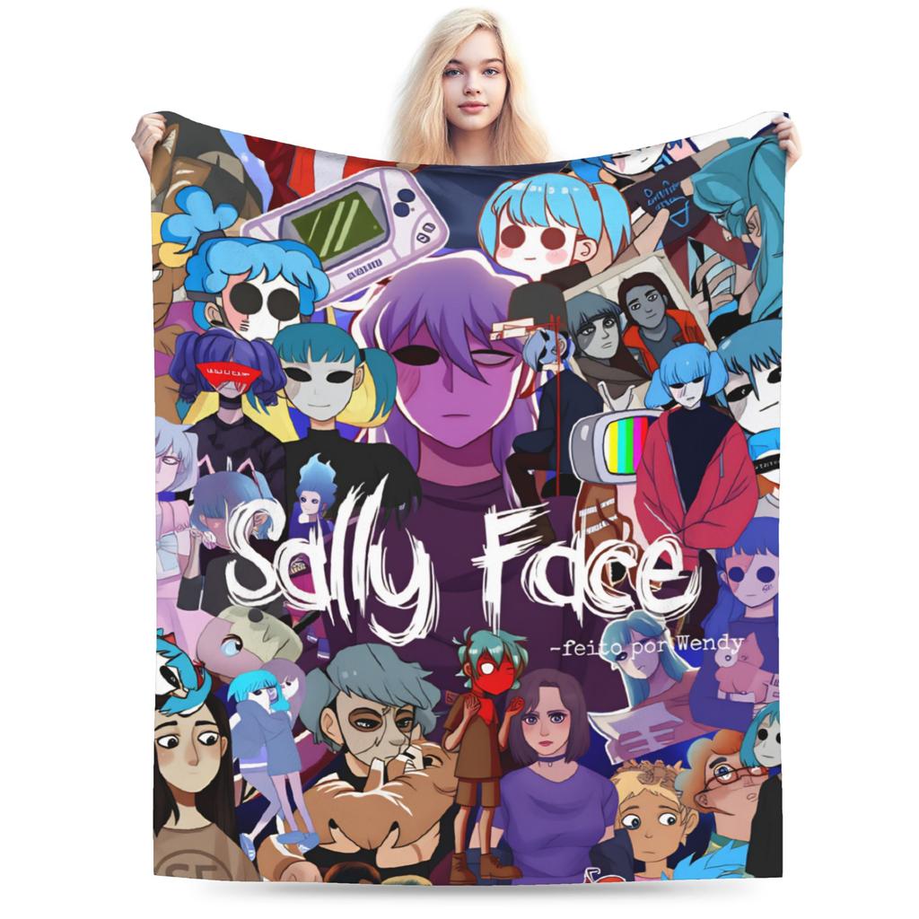 Sally Face Game Anime SF Flannel Blanket Winter Warm Soft Bedding Throws for Boy Girl Couch Bed Pattern Bedspread Sofa Bed Cover
