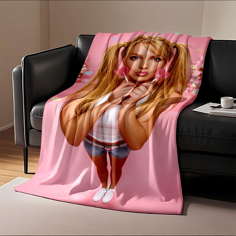 Pink Heart Candy Style Blanket for All Seasons Blanket Lunch Break Throw Gift