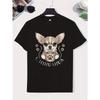 Men's Short-Sleeve T-Shirt with Chihuahua Print Logo - Casual Round Neck Summer Tee, Regular Fit Casual Wear for Men, Everyday Essential Top