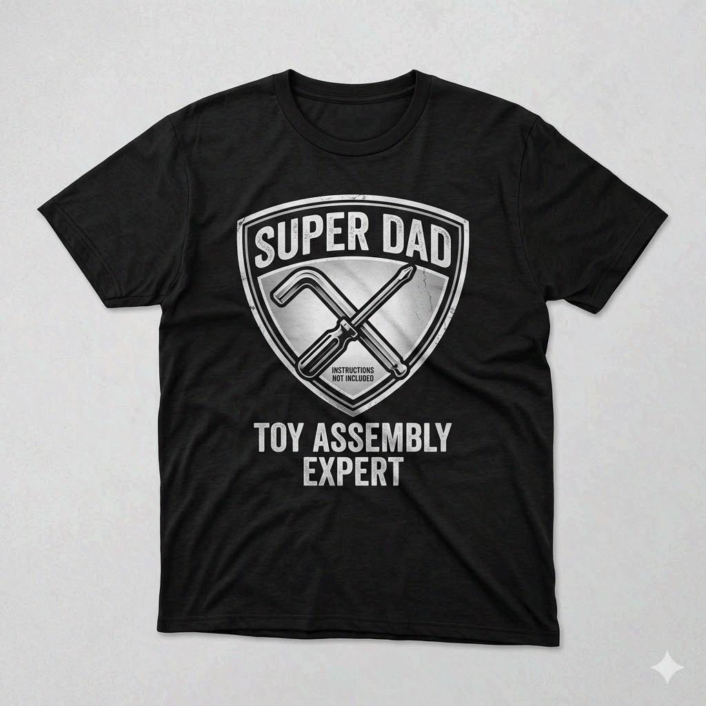 Powered By Dad Duty Shirt Funny Father’s Day Dad Tee M