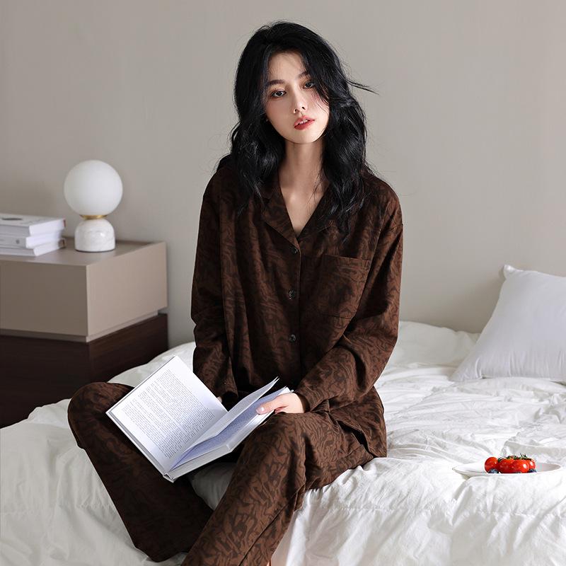 Antibakterielles Modal-Pyjama-Set für Damen - Weich, Langarm mit Brustpolstern, Neuer Chinesischer Stil, Perfekt für Frühling, Herbst und Winter.