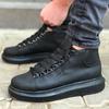 Chekich Men Footwear Boots Black Color Artificial Leather Winter Autumn Seasons Lace Up Sneakers Gentlemens Ankle Fashion Solid CH258