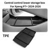 For Xpeng P7+ 2024-2026 Car Central Armrest Storage Box Wireless Charging Silicone Pad Lower Storage Box Tray Auto Accessories