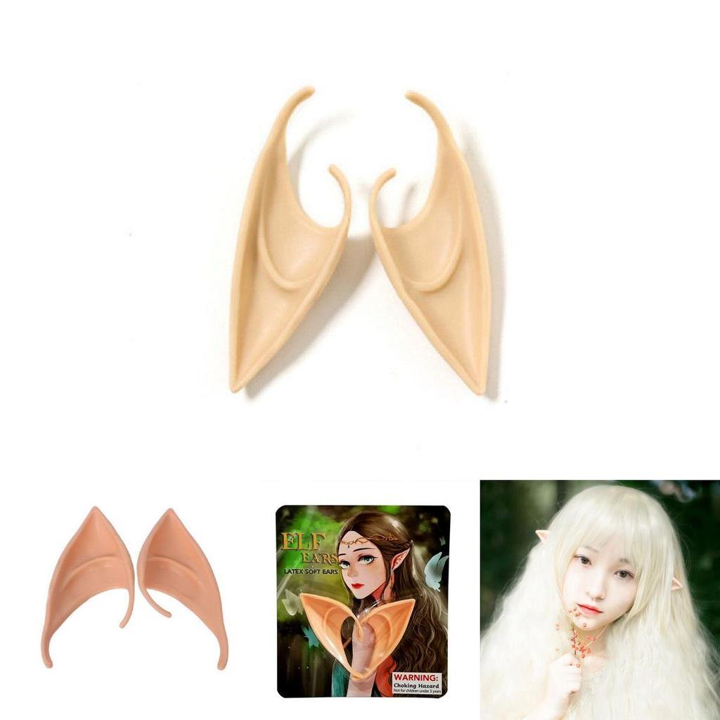 Realistic 2 Pairs Elf Ears Made Of Soft Rubber Latex For Fantasy Costume Parties