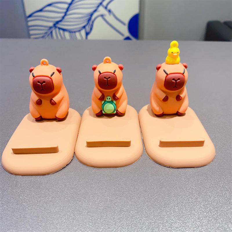 Cute Capybara Phone Tablet Stand Cartoon Model Desktop Pendant Lazy Stand Handmade Small Gift Children'S Toy
