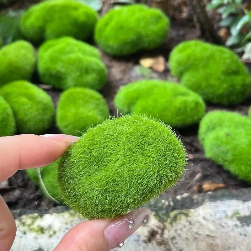 10Pcs Artificial Foam Moss Rocks Fake Green Moss Stone Micro Landscape DIY Crafts Home Garden Flower Pot Decoration