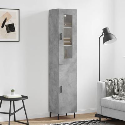 Vidaxl Tall Cabinet, Concrete Grey, 34.5X34X180 Cm