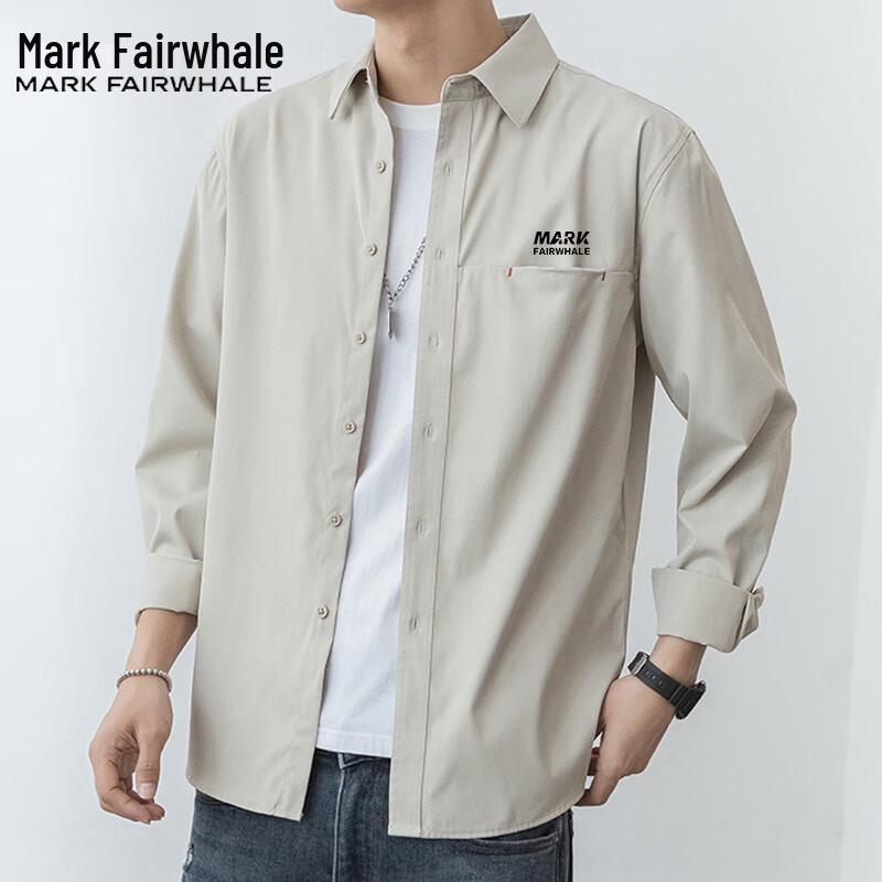 Mark Fairwhale Men's Long-Sleeve Lapel Casual Shirt