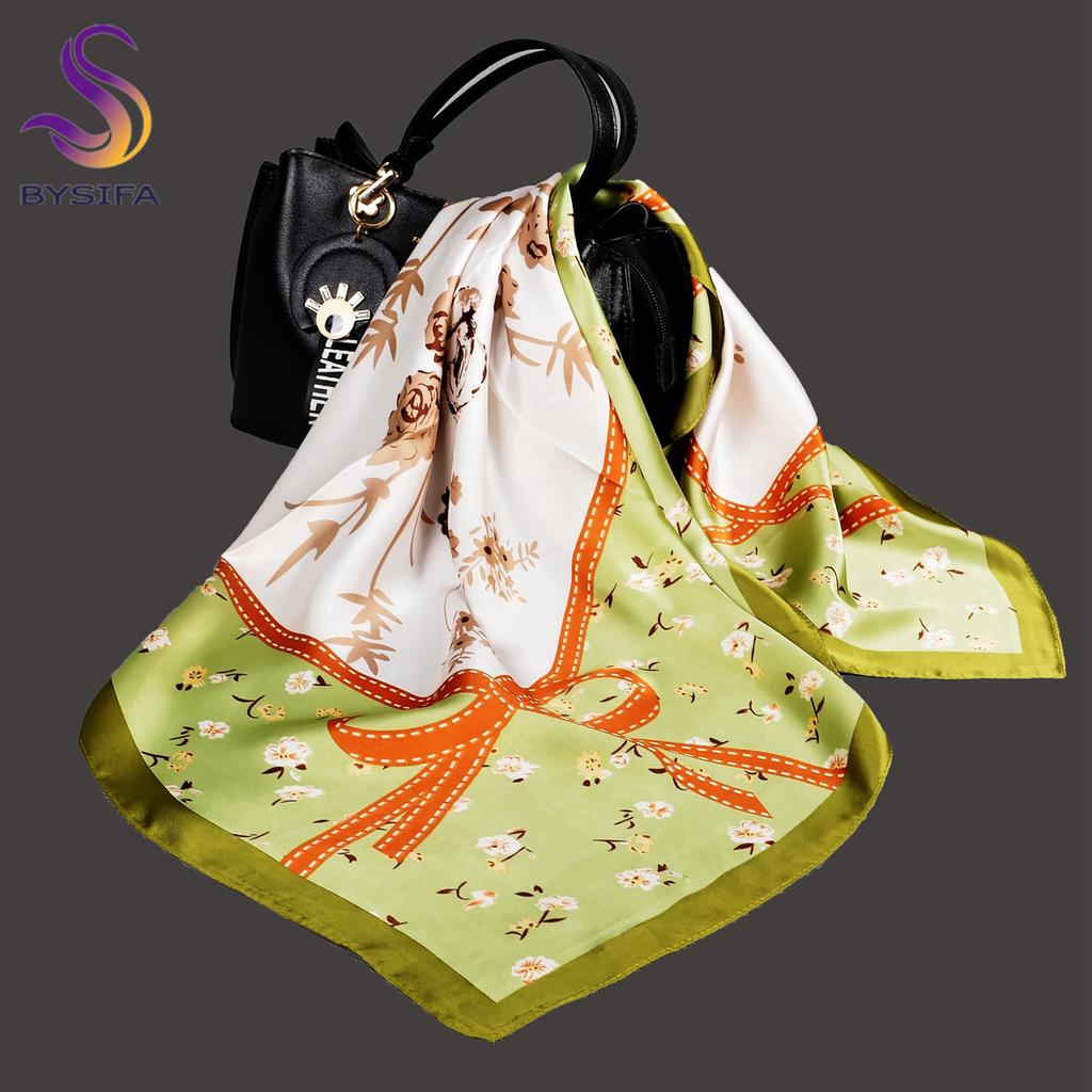 Yellow Blue Women Silk Scarf Accessory 70*70cm Fashion Girls Pattern Winter Scarves Bufand Spring Fall Square Head Scarf
