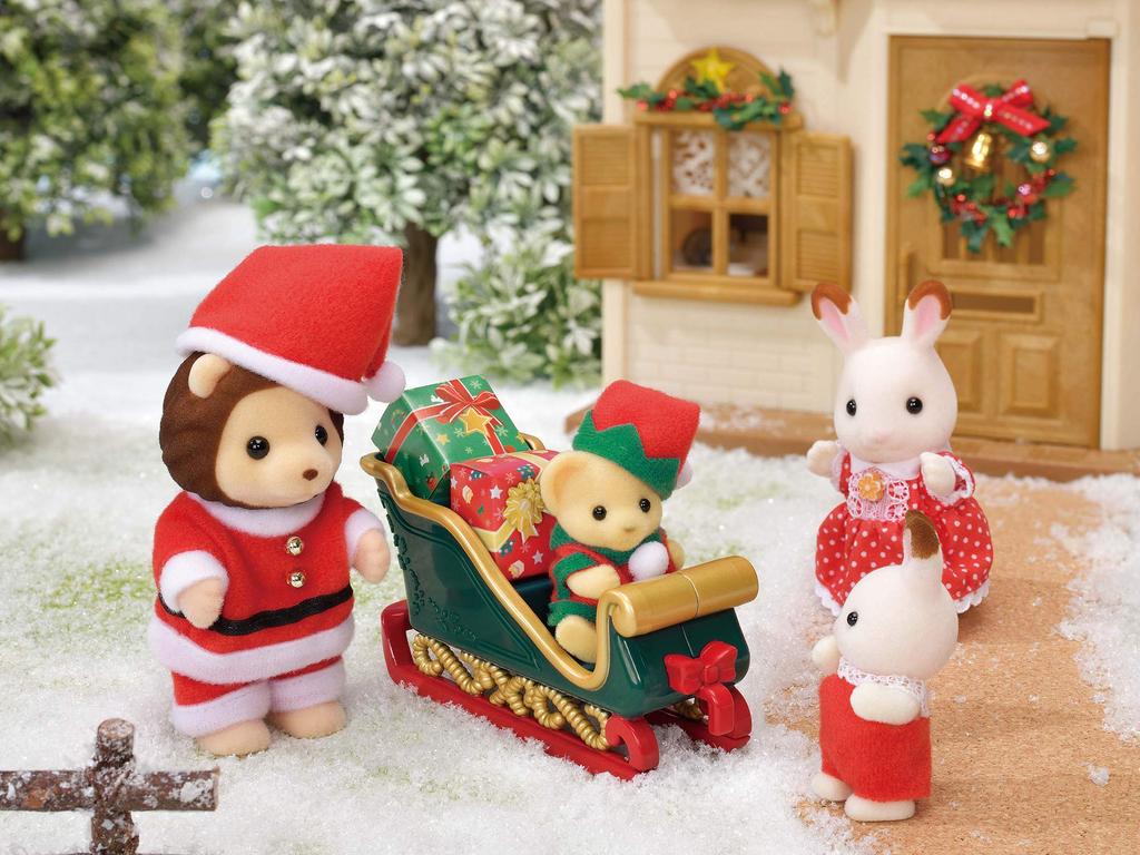 Sylvanian Families Seasonal Santa Christmas ST Mark Ages 3 and Toy Sylvanian Epoch "Lion Set" SE-206 Certified, Up, Dollhouse, Families,