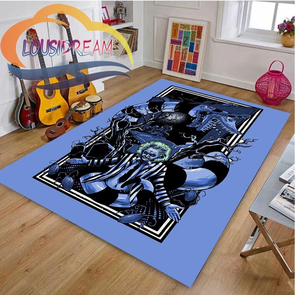 

Фільм жахів Бітлджус Килим Комедії Нековзкий килимок, який можна мити Вітальня Спальня Подарунки біля ліжка для любителів кіно 40cm x 60cm