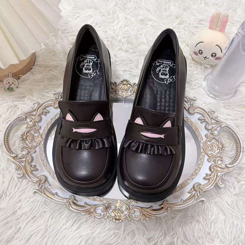 Cat Academy 2025 Original Thick Bottom Heightening JK Uniform Super Soft Comfortable Round Head Student Lolita Muffin Bottom