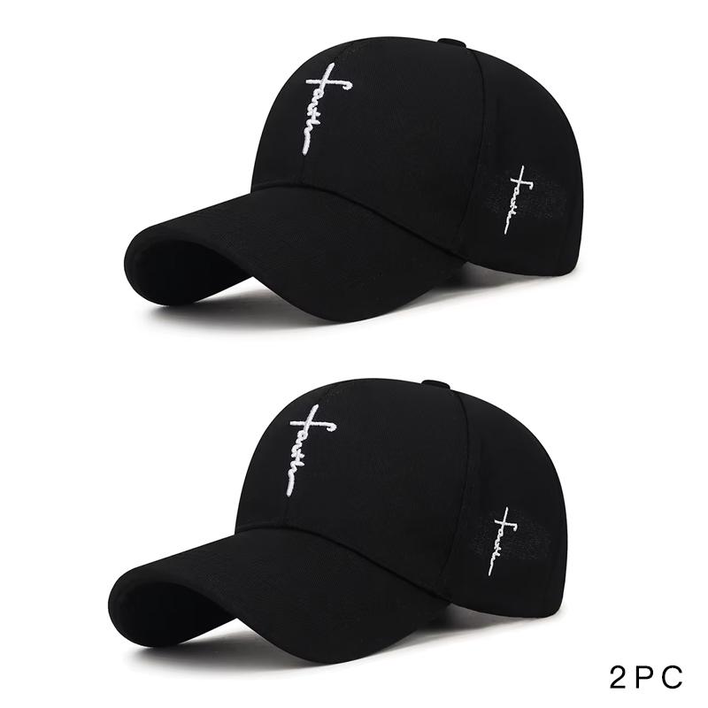 Embroidery English Cross Casual Baseball Cap Men's Women's Youth Adjustable Hat