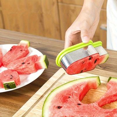 2 pièces Outil de découpe de pastèque en forme de glace en acier inoxydable pour cuisine, Moule de découpe de pastèque, Fournitures d'été, Fournitures de fête