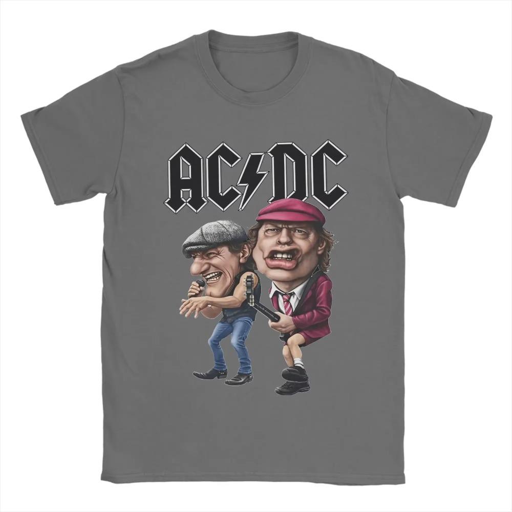 Men ACDC T Shirts   Tops Vintage Short Sleeve Round Neck Tees Plus Size T-Shirt