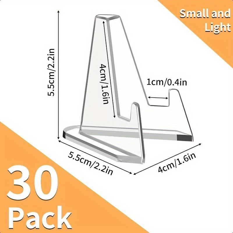30 Stück Acryl-Münzdisplay-Ständer Transparenter Dreieckiger Halter für Visitenkarten, Fotos, Kleine Teller, Muscheln für den Haushalt