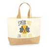 Tote Bag - PLANETEE - I Can't (course Auto) - Jute - Beige - Printed Text