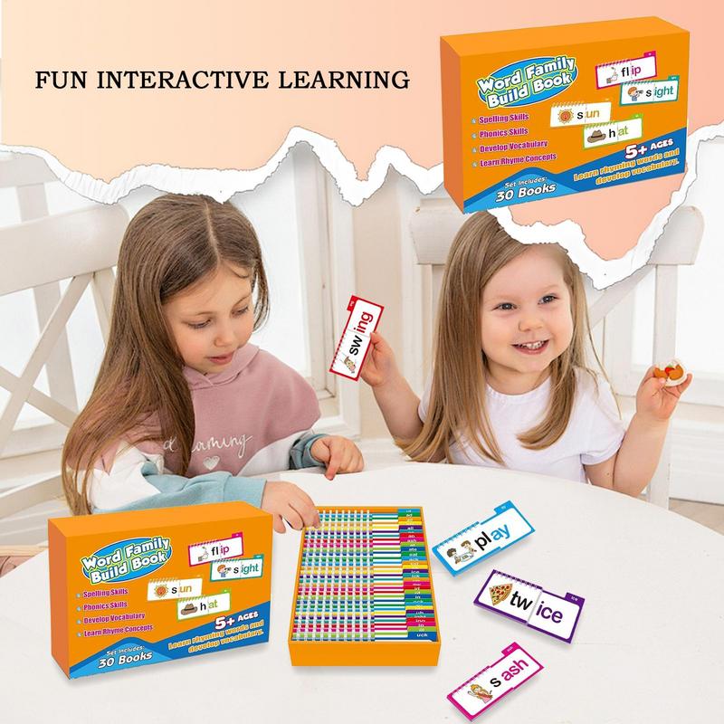 Phonics Flash Cards Rhyme Flashcard Read And Rhyme Flipping Books Vocabulary Word Families Flash Card Educational Toys