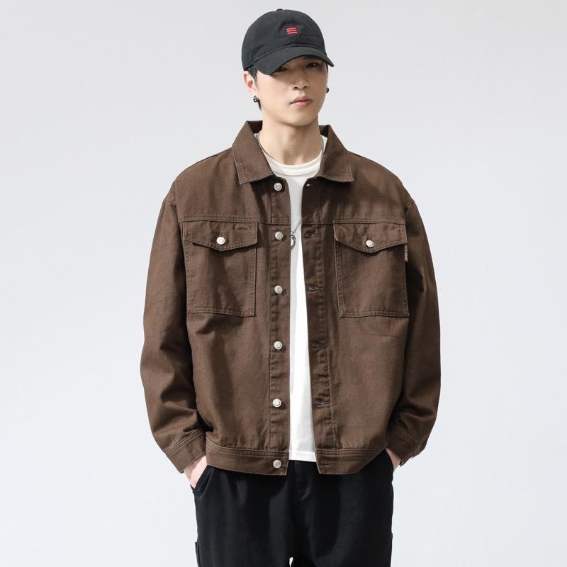 Куртка мужская весенняя американская уличная тенденция, свободная джинсовая повседневная куртка, универсальный верх S
