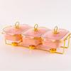 Kitchen Heating Baking Pan Golden Point Soup Pot Tableware Creative Three Grid Golden Shelf Ceramic Soup Pot