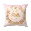 Pink Gold Christmas Theme Cushions Pillowcase Polyester Cushion Cover Throw Pillow Pillowcover Home Car Sofa Decor