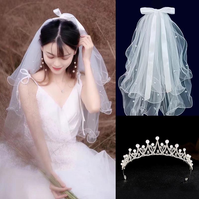 Feenwald Brautkopfschmuck Schleier Set - Perfekt für Hochzeit, Heiratsantrag oder standesamtliche Trauung.