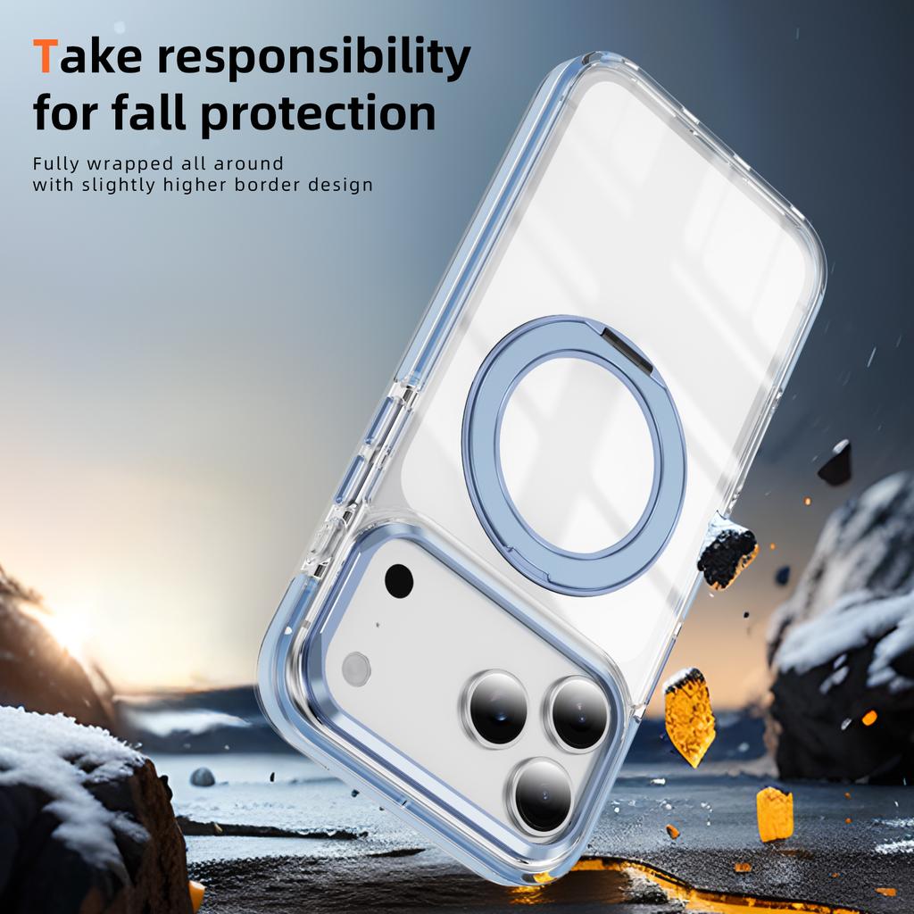 Magnetic Case With Hidden 360 Rotating Stand For iPhone 13 14 15 16 17 Pro Max Metal Camera Frame Colorful Shockproof Cover Support MagSafe Charging