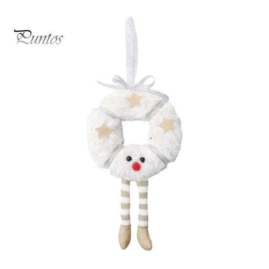 Holiday Gift Box Fillers Fluffy Christmas Hanging Ornaments, Small Wreath/Tree Plush Doll Pendant, Winter Xmas Toys for Windows Tree Decoration