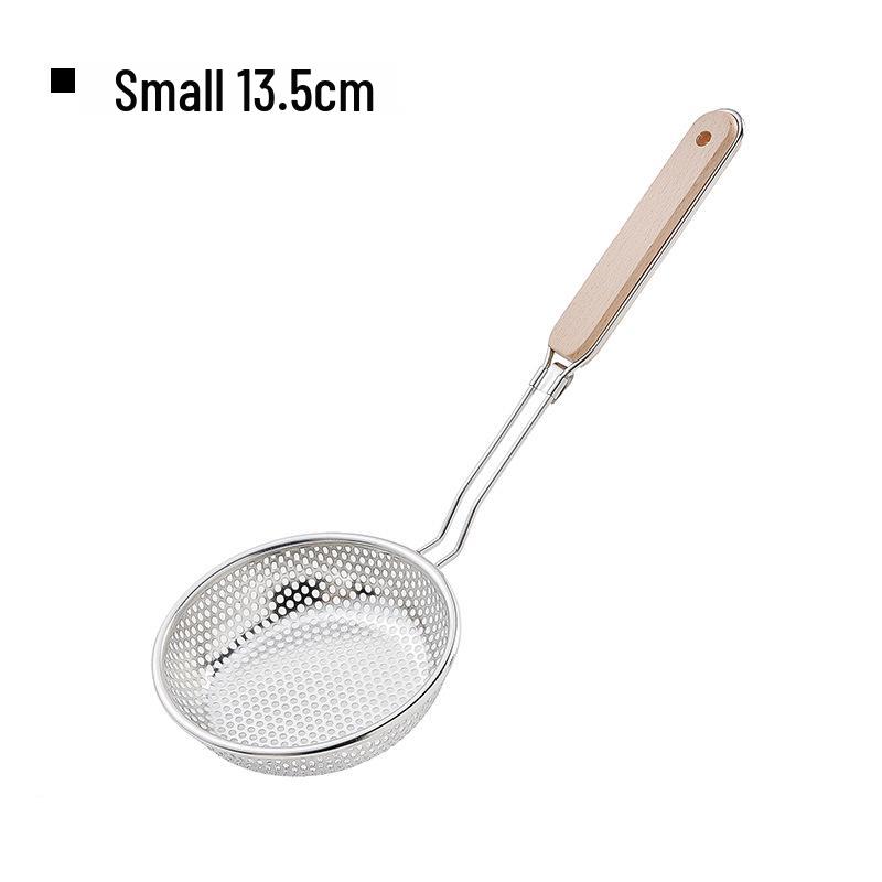 Fortykket rustfritt stål øse med sil for nudler, dumplings og fritering