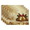 4pc S Placemat, Gorgeous and Dreamy Christmas Theme, Exquisite and Romantic Atmosphere, Polyester Fabric, Digital Printing