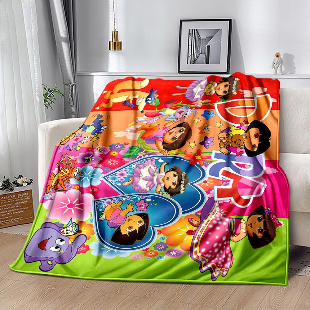Dora Explorer Blanket Comfortable Great for Picnics Chair Livingroom All-Season Use Modern Style Gifts For Family Or Friends