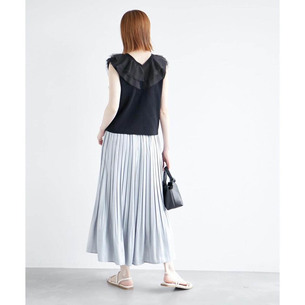 ROPE PICNIC emur Tulle Frill Knit, Women's, GDM24520, Off-White (15)